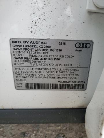 2018 AUDI SQ5 PRESTI WA1C4AFY5J2145233