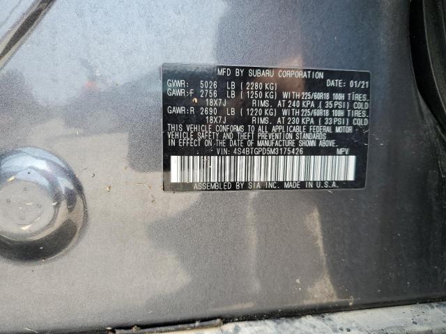 2021 SUBARU OUTBACK TO - 4S4BTGPD5M3175426