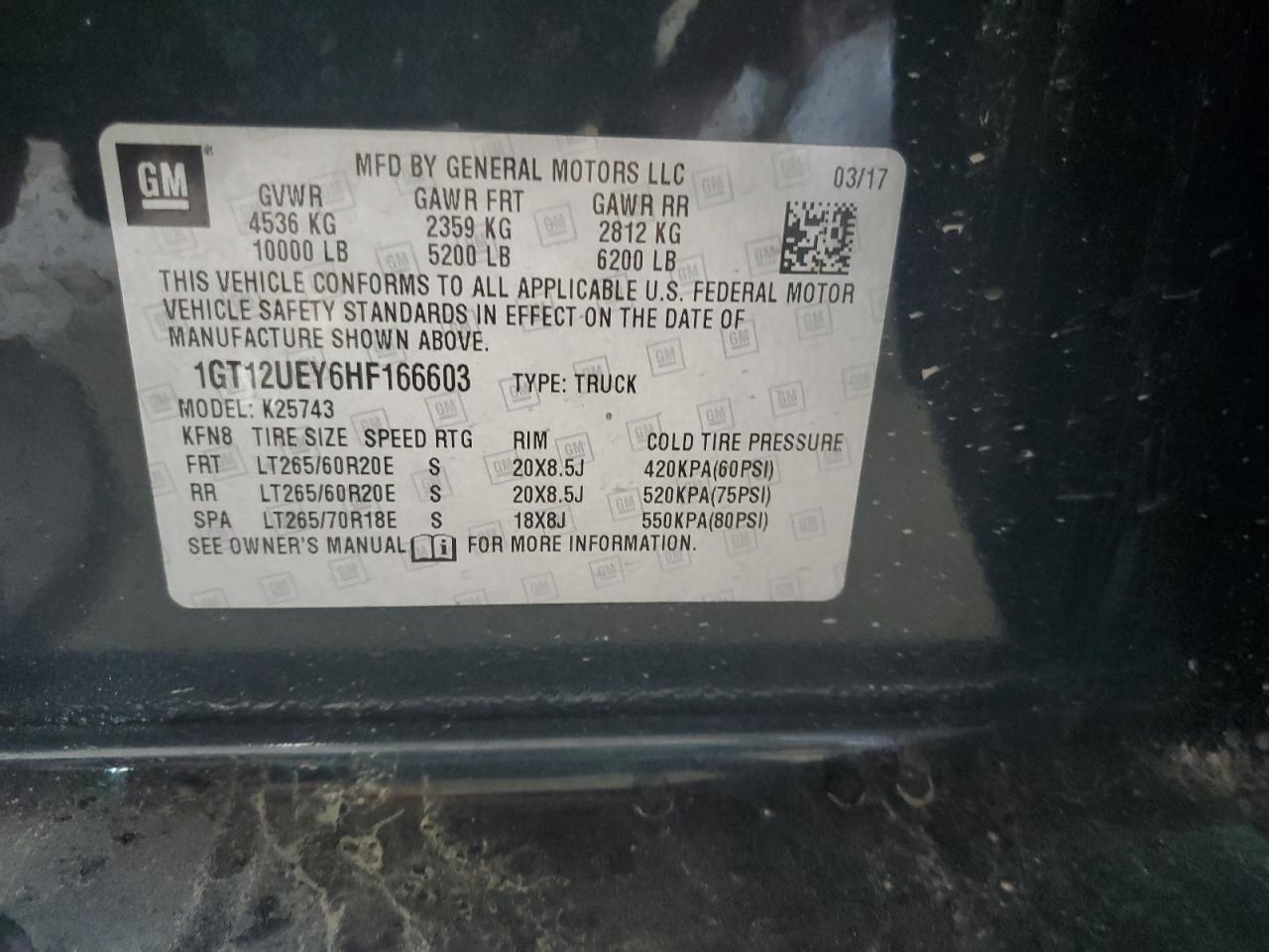 1GT12UEY6HF166603 2017 GMC Sierra K2500 Denali