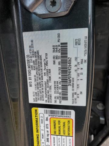 VIN 3FA6P0T94FR264062 2015 Ford Fusion, SE no.12