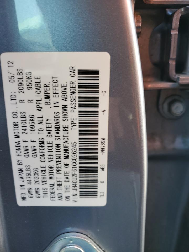 JH4CU2F61CC026245 2012 Acura Tsx Tech