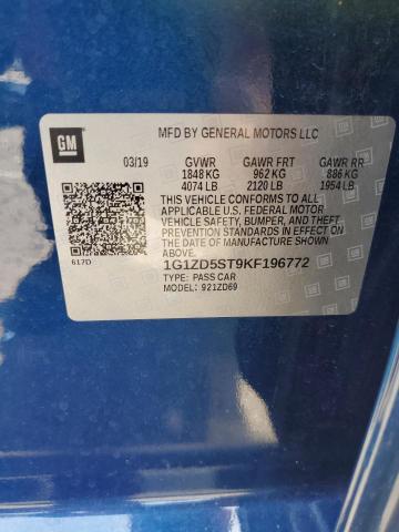 2019 CHEVROLET MALIBU LT - 1G1ZD5ST9KF196772