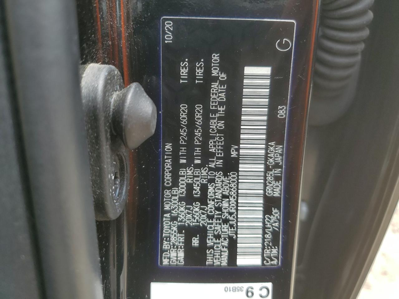 JTEJU5JRXM5868000 2021 Toyota 4Runner Night Shade