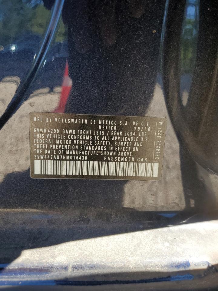 3VW447AU7HM016430 2017 Volkswagen Gti S/Se