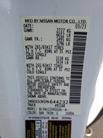 2023 NISSAN FRONTIER S 1N6ED1CM5PN644232  64060214