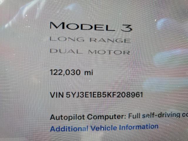 2019 TESLA MODEL 3 - 5YJ3E1EB5KF208961