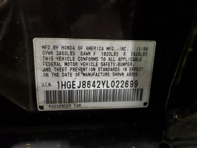 1HGEJ8642YL022699 2000 Honda Civic Ex