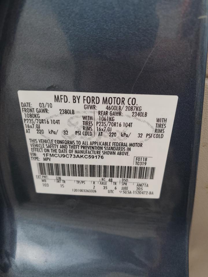 1FMCU9C73AKC59176 2010 Ford Escape Xls