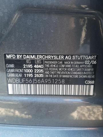 2006 Mercedes-Benz E 350 VIN: WDBUF56J56A951258 Lot: 58540904