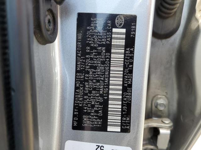 VIN 4T1G11AK0NU650430 2022 Toyota Camry, SE no.13