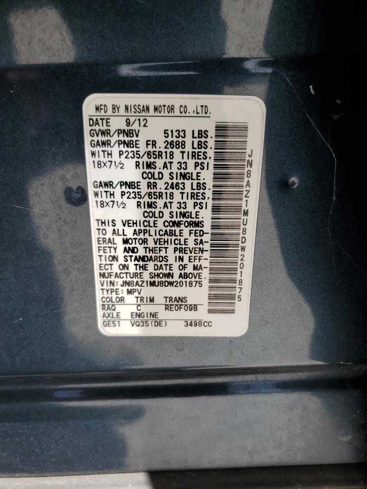 JN8AZ1MU8DW201875 2013 Nissan Murano S