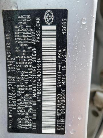 2013 Toyota Avalon Base VIN: 4T1BK1EB4DU011614 Lot: 60813594