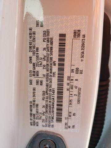 2022 Ford Escape Sel VIN: 1FMCU9H94NUA11491 Lot: 61448704