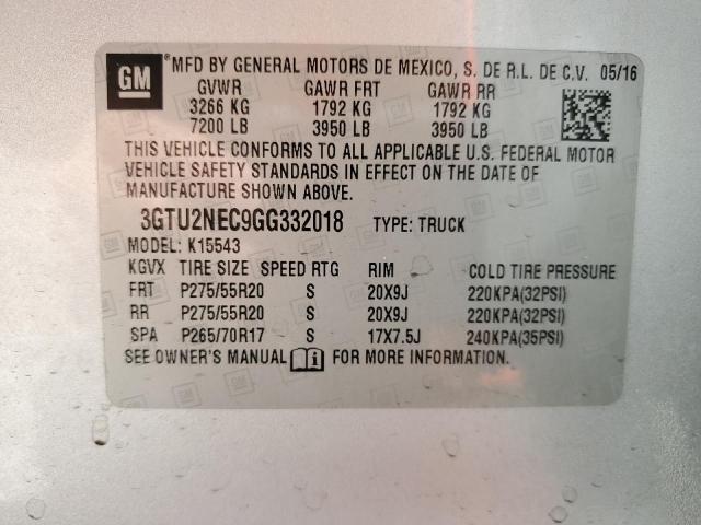 2016 GMC SIERRA K15 - 3GTU2NEC9GG332018