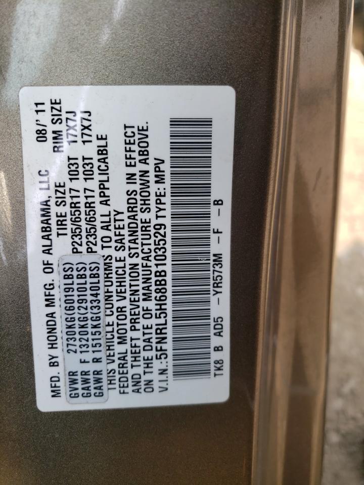 5FNRL5H68BB103529 2011 Honda Odyssey Exl