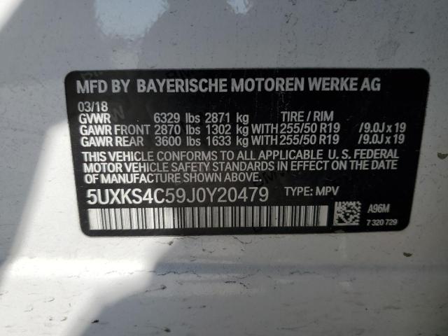 VIN 5UXKS4C59J0Y20479 2018 BMW X5, Xdrive35D no.13