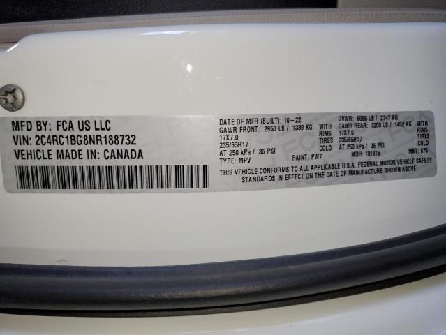 2022 Chrysler Pacifica Touring L VIN: 2C4RC1BG8NR188732 Lot: 60966684