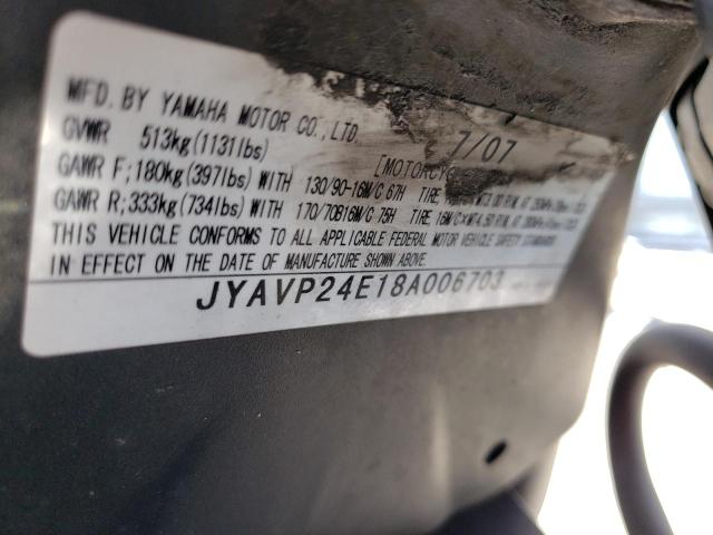 2008 YAMAHA XVS1300 A JYAVP24E18A006703