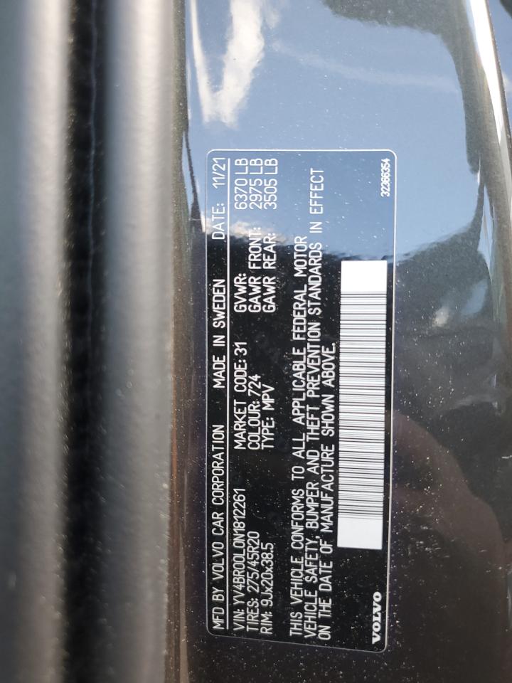 YV4BR00L0N1812261 2022 Volvo Xc90 T8 Recharge Inscription