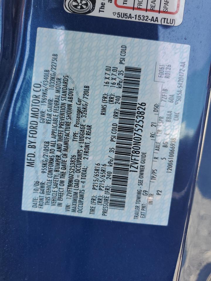 1ZVFT80N075253826 2007 Ford Mustang
