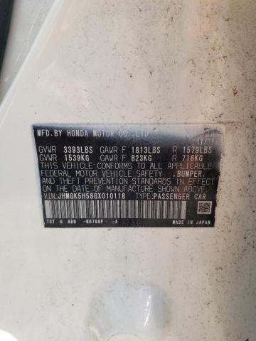 2016 Honda Fit Lx VIN: JHMGK5H58GX010118 Lot: 61092184