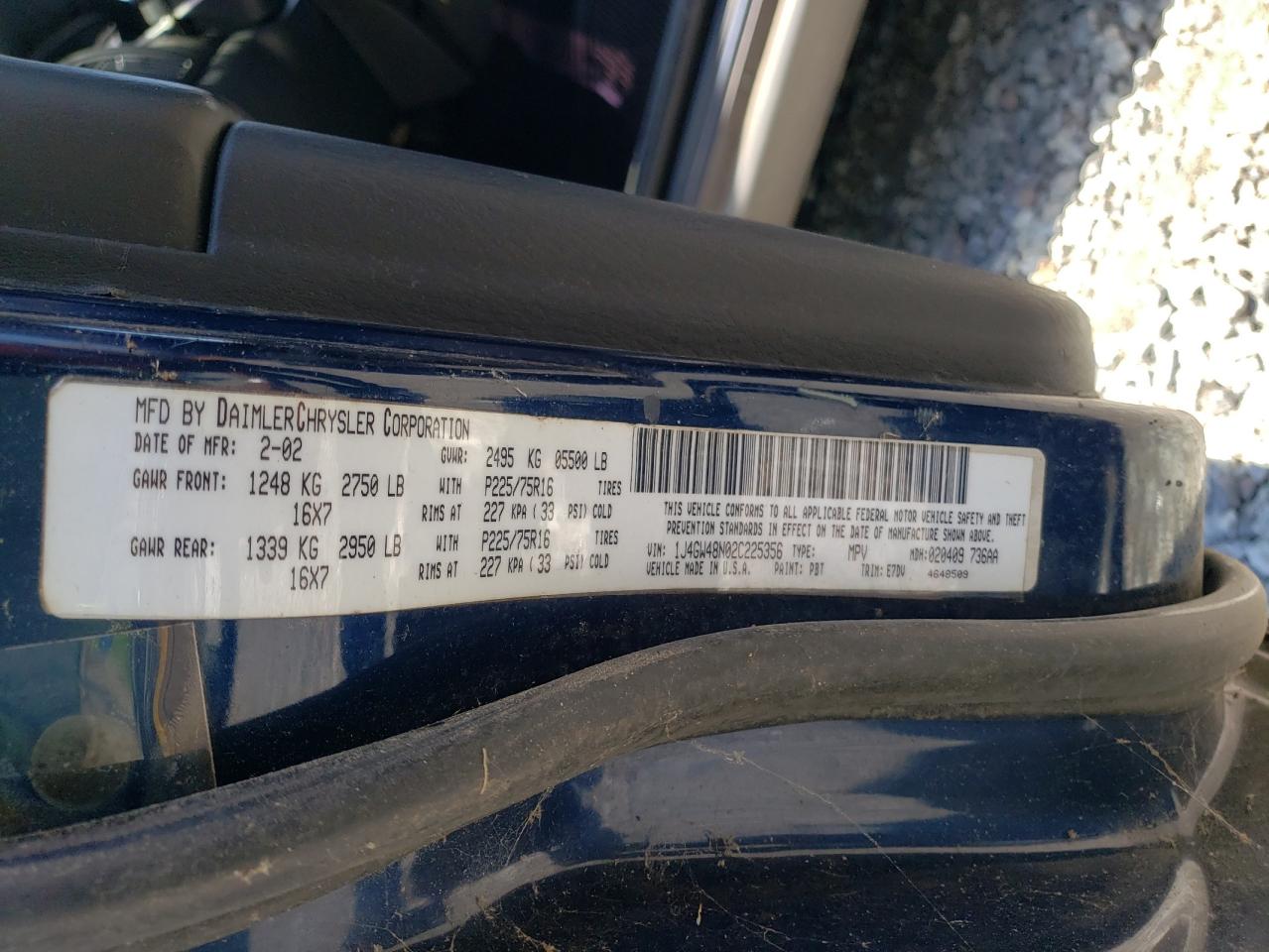 1J4GW48N02C225356 2002 Jeep Grand Cherokee Laredo