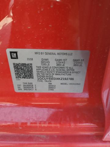 2019 CHEVROLET SILVERADO - 1GCUYEEDXKZ192786