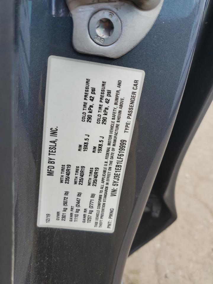 5YJ3E1EB1LF619999 2020 Tesla Model 3