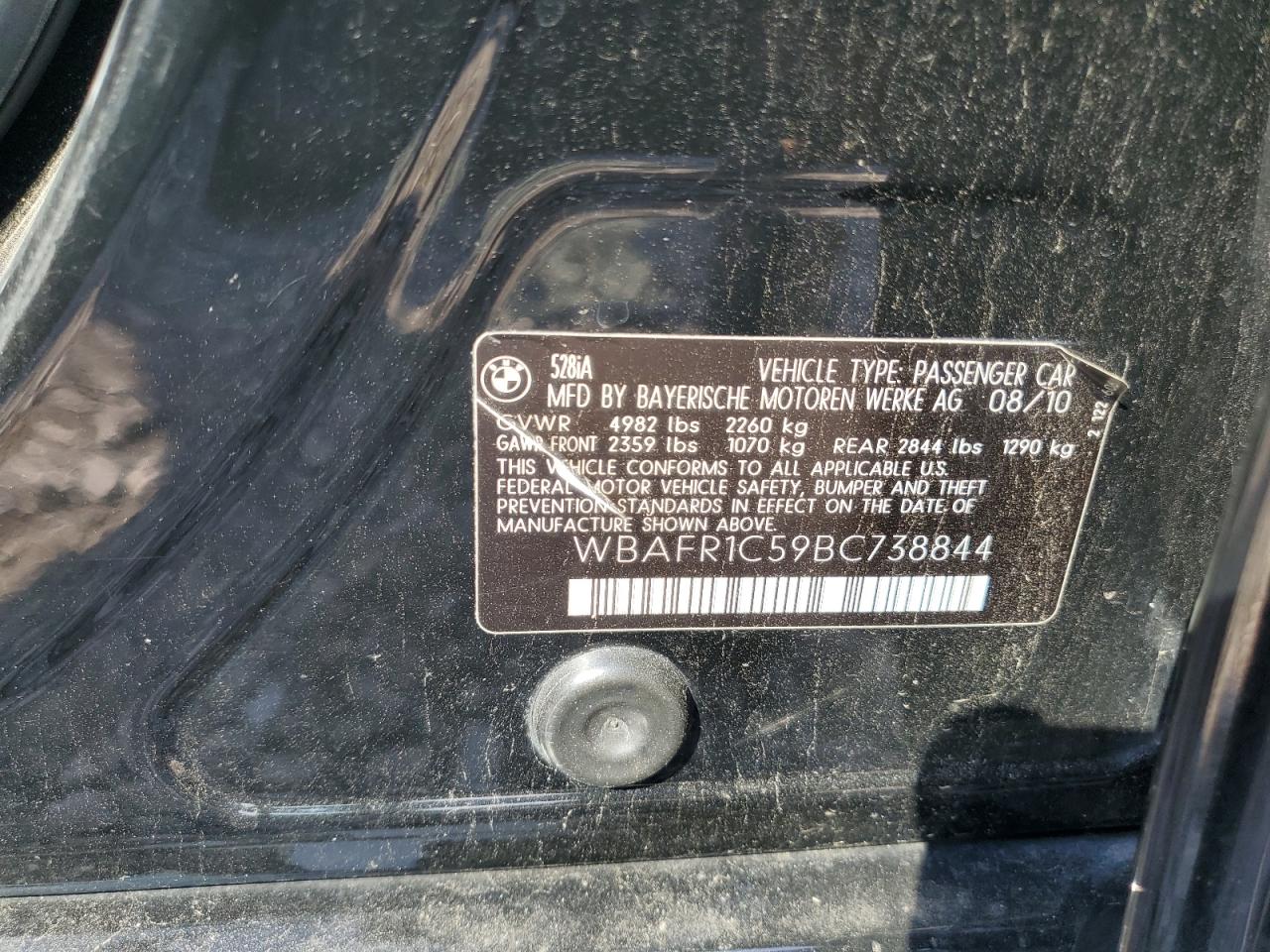 WBAFR1C59BC738844 2011 BMW 528 I