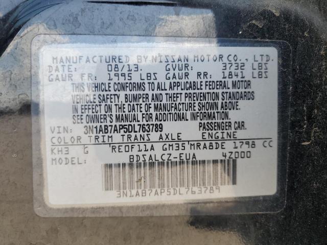 VIN 3N1AB7AP5DL763789 2013 Nissan Sentra, S no.12