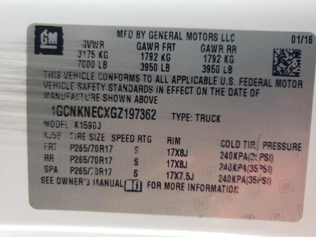 2016 CHEVROLET SILVERADO - 1GCNKNECXGZ197362