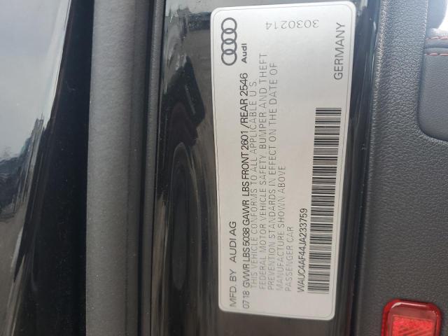 2018 AUDI S4 PRESTIG WAUC4AF44JA233759