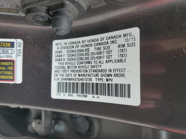 VIN 2HKRM4H57GH615726 2016 Honda CR-V, EX no.12