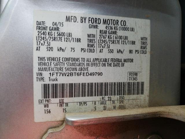 2015 FORD F250 SUPER - 1FT7W2BT6FED49790