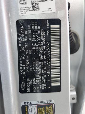 2019 Hyundai Tucson Se VIN: KM8J23A41KU925962 Lot: 61862224