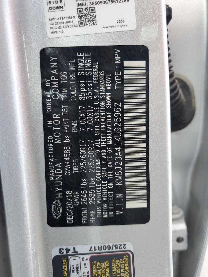 KM8J23A41KU925962 2019 Hyundai Tucson Se