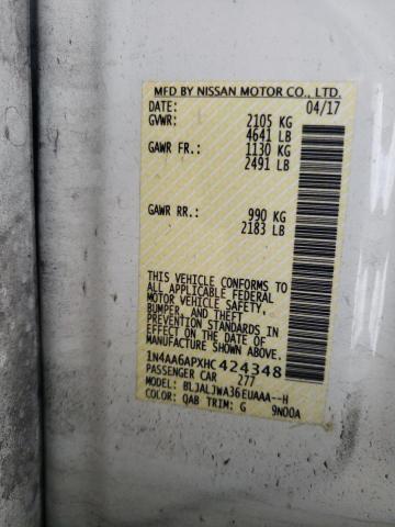 2017 NISSAN MAXIMA 3.5 - 1N4AA6APXHC424348
