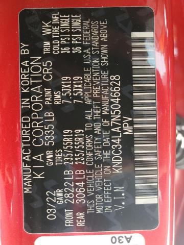 2022 KIA EV6 LIGHT - KNDC34LA7N5046628