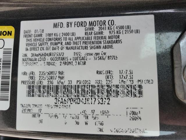 VIN 3FA6P0HD4JR175372 2018 Ford Fusion, SE no.12