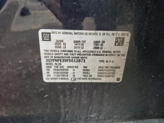 2015 Cadillac Srx Performance Collection VIN: 3GYFNFE39FS612873 Lot: 60253164