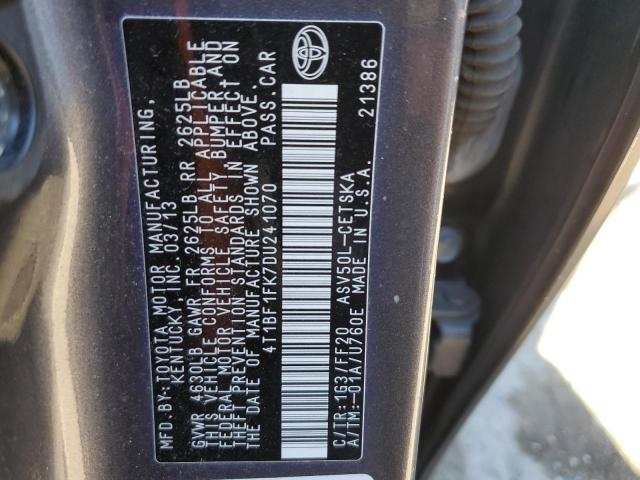 VIN 4T1BF1FK7DU241070 2013 Toyota Camry, L no.12