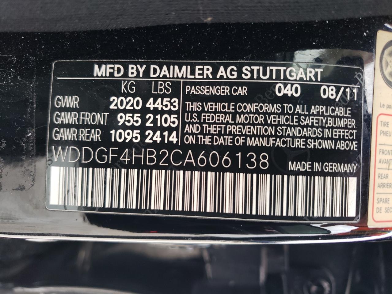 WDDGF4HB2CA606138 2012 Mercedes-Benz C 250