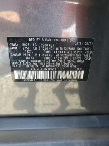 2022 SUBARU OUTBACK TO - 4S4BTGPD1N3113197