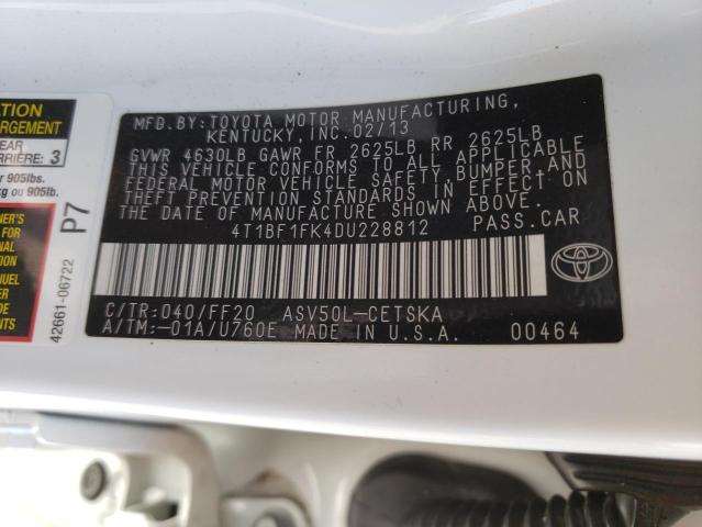 VIN 4T1BF1FK4DU228812 2013 Toyota Camry, L no.13