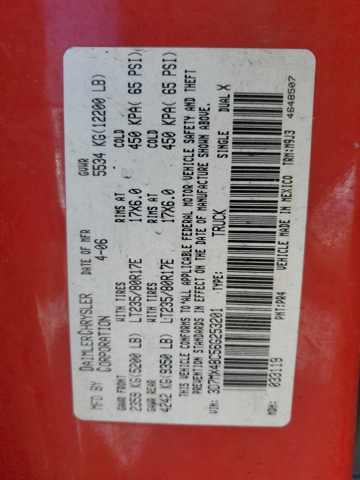 3D7MX48C56G253201 2006 Dodge Ram 3500 St