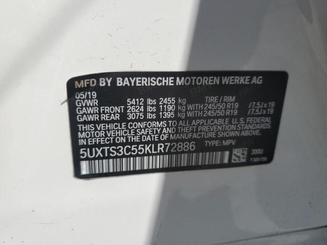 VIN 5UXTS3C55KLR72886 2019 BMW X3, Xdrivem40I no.13