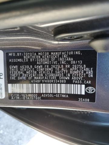 VIN 4T4BF1FK6DR334989 2013 Toyota Camry, L no.12