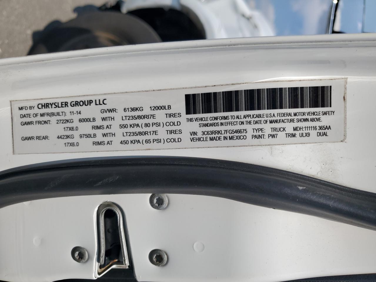 3C63RRKL7FG546675 2015 Ram 3500 Longhorn