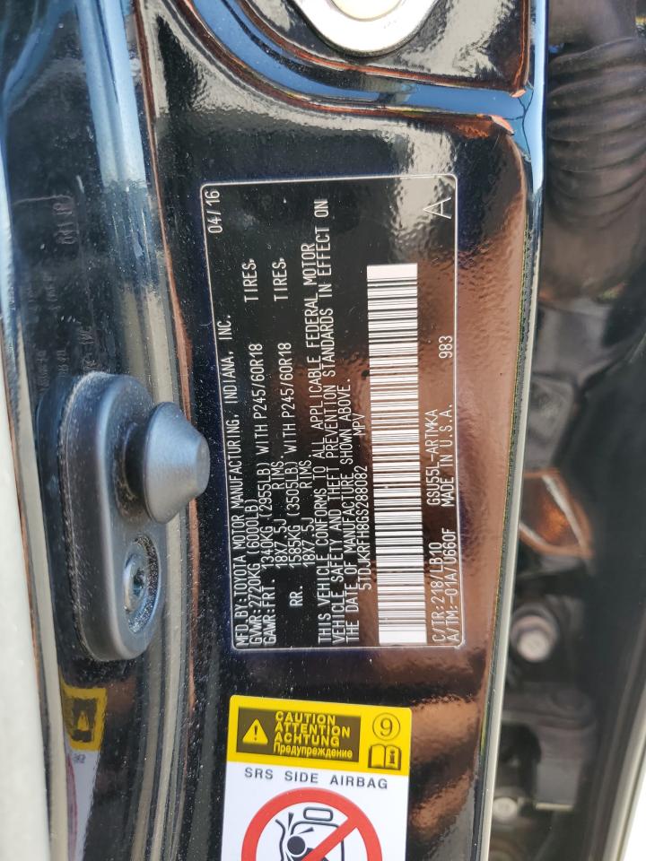 5TDJKRFH8GS288082 2016 Toyota Highlander Xle