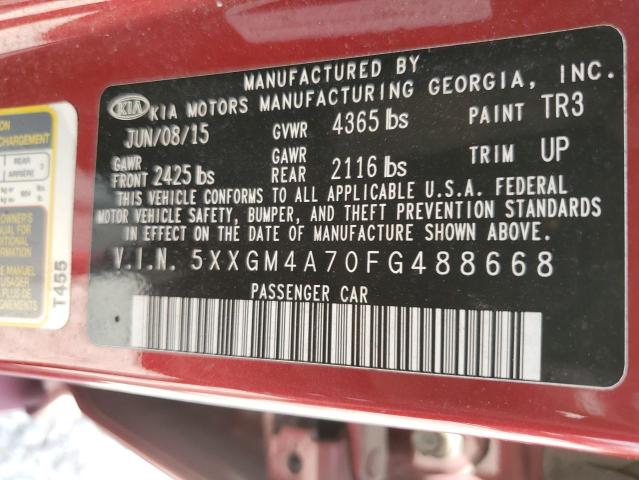 VIN 5XXGM4A70FG488668 2015 KIA Optima, LX no.12